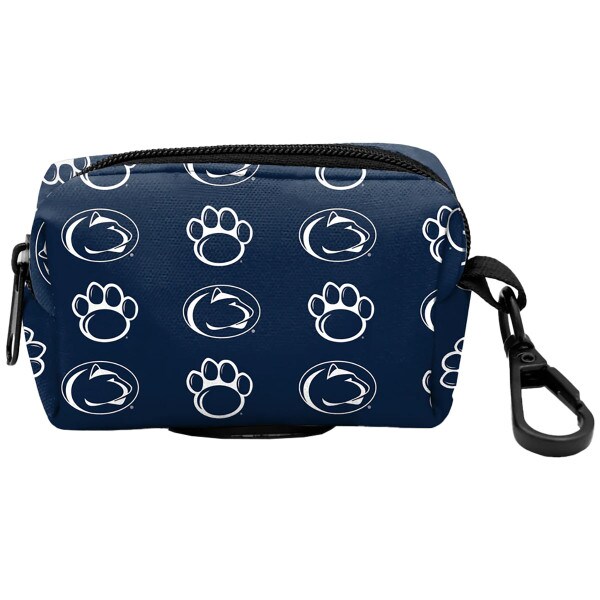 dog waste bag holder with repeating Penn State Athletic Logos and paw prints